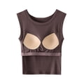 thumbnail image 6 of Nestiefly Tank Top for Women with Built in Bra Racerback Fitted Tanks Summer Casual V Neck Camisoles Basic Cami 2026 Coffee XL, 6 of 8
