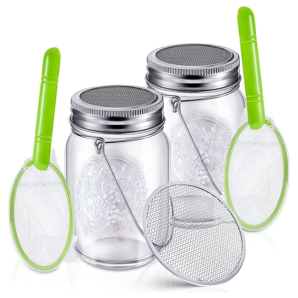 Kit de atrapa insectos, tarro recolector de insectos con asa, red, juego de exploración de la naturaleza para interiores y exteriores, juguetes educativos científicos para adolescentes y adultos