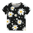 thumbnail image 3 of OGLCCG Girls Summer T Shirts Floral Printed Short Sleeve Crew Neck Shirts Dressy Casual Blouses for Kids Teens Size 3-14 Years, 3 of 6