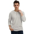 thumbnail image 2 of GIRUNS Men's Long Sleeve Waffle Henley Casual Henley T-shirts for Men, 2 of 5