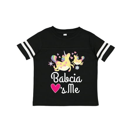 

Inktastic Babcia Grandma Loves Me Girls Unicorn Gift Toddler Toddler Girl T-Shirt