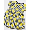 thumbnail image 3 of Touched by Nature Big Girls and Youth Organic Cotton Short-Sleeve Dresses 2pk, Lemons, 12 Years, 3 of 5