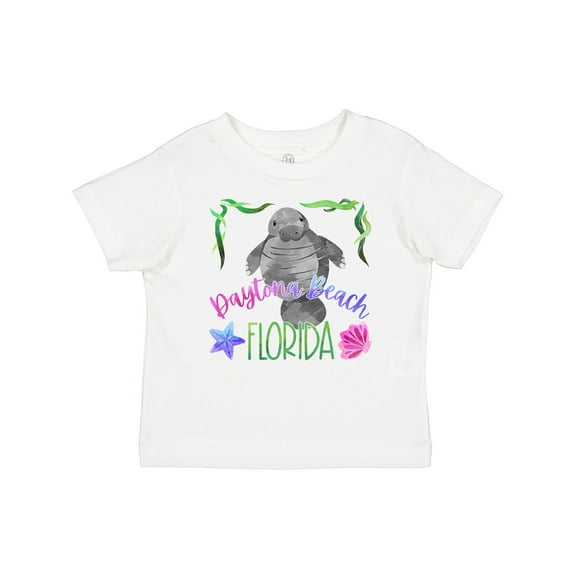 Inktastic Daytona Beach Florida Cute Swimming Manatee Boys or Girls Baby T-Shirt