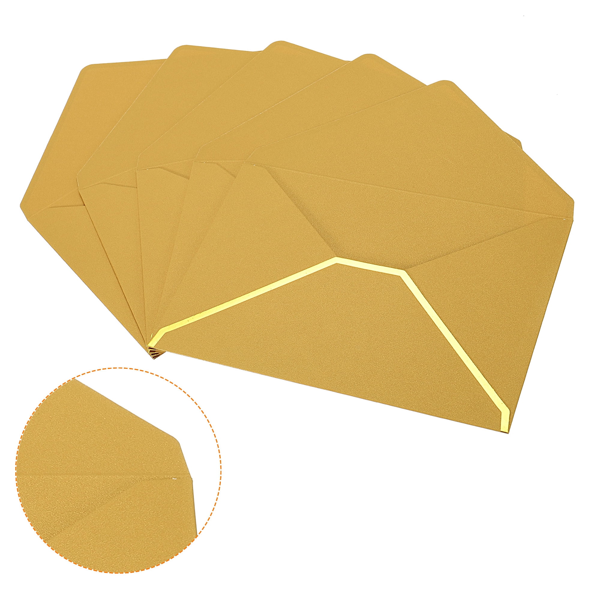 Unique Bargains V Flap Envelopes Luxury for Invitation Wedding Birthday Gold