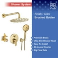 thumbnail image 5 of Rainlex One-Handle 1-Spray Brushed Gold Shower Faucet, 5 of 9