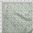 thumbnail image 4 of oneOone Coton Jersey Vert Clair Floral Rétro Robe Tissu Tissu Imprimé par la Cour 58 Pouces de Large, 4 of 5