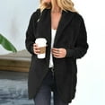 thumbnail image 3 of Defitshape Women's Hooded Cardigan Cozy Fuzzy Fleece Jackets & Coats Winter Thermal Open Front Fluffy Coat Outwear with Pockets Black 20, 3 of 5