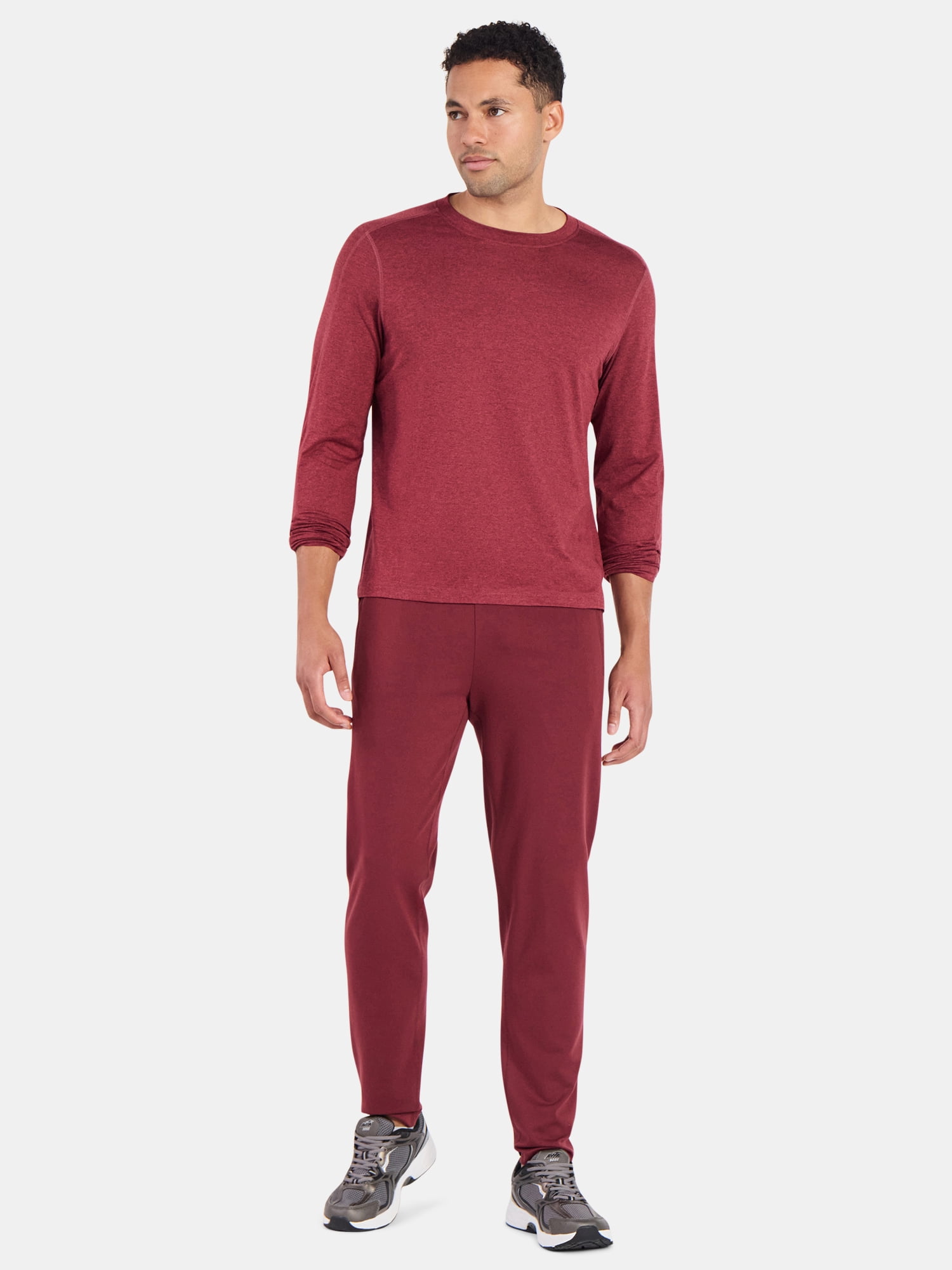 Athletic Works Men's and Big Men's ButterCore Soft Long Sleeve Tee Shirt, Sizes XS-5XL