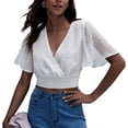 thumbnail image 1 of Womens Crop Top,V Neck Blouse Breathable Crop Top V Neck Blouse Best in Class, 1 of 5