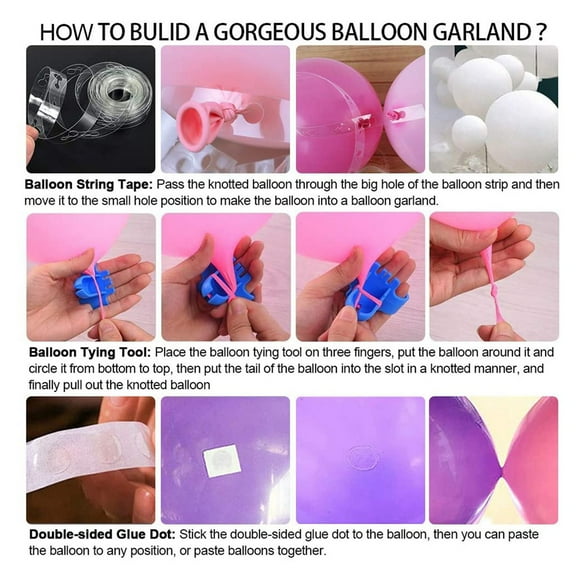 White Balloon Garland Arch Kit, 110Pcs Mixed Sizes White Balloons with Tool,Party Decorations White Balloon for Wedding