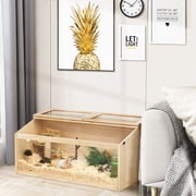 Coziwow Wooden Hamster Cage Small Animals House for Guinea Pigs Chinchillas W/ Acrylic Boards