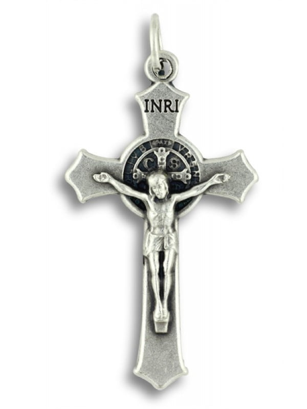 Lot of 3 Saint Benedict Crucifix Cross Pendants 1.5