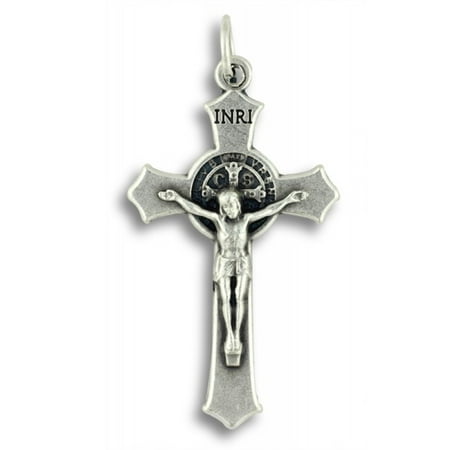 Saint Benedict Medal - Lot of 3 Saint Benedict Crucifix Cross Pendants 1.5