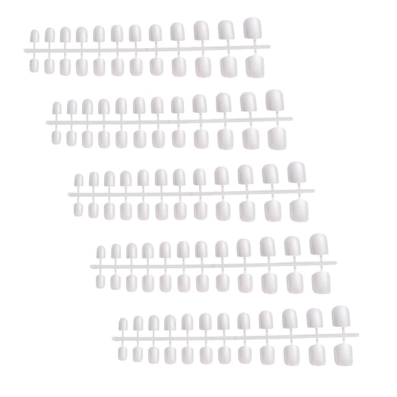 EeaseCA 120 Pcs/5 Sheets Women Nail Tips Patch Multi-size Solid Color Fake Nails Long Full Cover Nail for Salon Home Manicure Art (Pearly White Color)