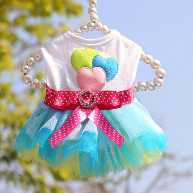 Ropa para perros, ropa para perros, ropa para gatos de primavera y verano, falda para mascotas, suministros para mascotas, falda de gasa para labios, osito de peluche de amor