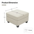 thumbnail image 3 of Belffin Chenille Storage Ottoman Module For Modular Sectional Sofa Square Seat, Beige, 3 of 8