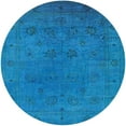 thumbnail image 1 of Ahgly Company Indoor Round Mid-Century Modern Deep SkyBlue Oriental Area Rugs, 8' Round, 1 of 6