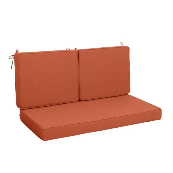 Olurrisa 48" Outdoor Loveseat Cushion Set, Red Water-Resistant Polyester with 28D Foam for Patio Furniture (1 Seat 2 Backs)