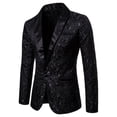 thumbnail image 1 of Traje formal de solapa para hombre, diseño de moda en jacquard de cuerpo grande en color sólido para otoño e invierno, 1 of 6