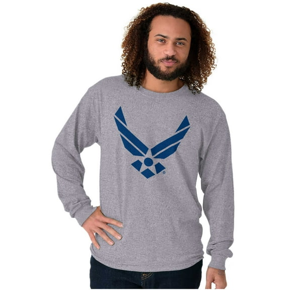 US Air Force Official Symbol USAF Unisex Plus Size Long Sleeve Tee Shirt Brisco Brands 2X