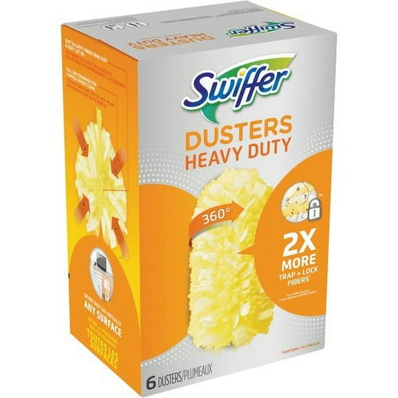 Heavy Duty Dusters Refill Dust Lock Fiber, Yellow, 6/Box