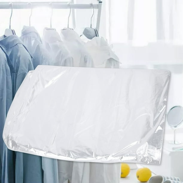 Mgaxyff 50Pcs Disposable SeeThrough Clothes Dust Bags Dry Cleaning