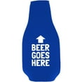 thumbnail image 5 of Beer Goes Here Arrow Up Funny Beer Bottle Coolie With Opener (Royal Blue), 5 of 5