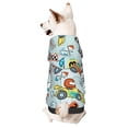 thumbnail image 1 of Lsque Cartoon Car Racing Pattern Small Dog Sweater Hoodies Pet Grey Hooded Soft Fleece Sweatshirts with Pocket Fall Winter Puppy Cat Sweaters Warm Clothes-Large, 1 of 7