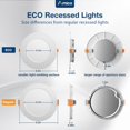 thumbnail image 3 of 24 Pack 6 Inch 5CCT Ultra-Thin LED Recessed Light with Junction Box, 2700K/3000K/4000K/5000K/6000K Selectable, 1000LM Brightness, Dimmable Canless Wafer Downlight, 12W Eqv 110W-ETL&FCC, 3 of 7