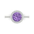 thumbnail image 2 of 2.21ct Round Cut Clear Moissanite 18k White Gold Engraving Statement Bridal Wedding Designer Ring Size 8.25, 2 of 7