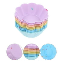 FELTECHELECTR 10Pcs Silicone Baking Molds Cupcake Liners Reusable Non Stick Muffin Cups For Home Baking