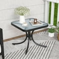 thumbnail image 6 of Gymax Outdoor Side Table Square Patio Table w/ Tempered Glass Top Small Coffee Table, 6 of 10