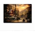 thumbnail image 1 of Oil Painting Style Landscape Canvas Art with Pine Wood Frame, Nature Decor & Gift for Bedroom, Living Room, 1 of 6