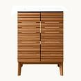 thumbnail image 7 of JONATHAN Y Calandre 24 in. W x 18 in. D x 33 in. H, Thin Linear Slat 2-Shelf, Bath Vanity Cabinet ONLY, Walnut, VAN1005B, 7 of 7