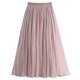 thumbnail image 1 of TaTaai Women Ribbed Mesh Pleated Skirt Ice Silk A-Line Flared Midi Skirt Ladies Spring Summer Daily Commute Office Wear Lightweight Breathable Non-See-Through Stylish Skirt Gift, 1 of 4