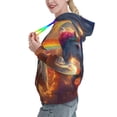 thumbnail image 2 of Wukai Rainbow Sunset Cloud White Horse Print Womens Hoodies Fleece Sweatshirts Long Sleeve Sweaters Pullover Fall Outfits Winter Clothes-Large, 2 of 7