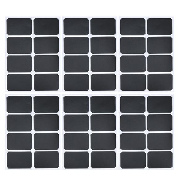 Etiqueta de pizarra borrable de 10 hojas Etiquetas adhesivas de pizarra de PVC Etiqueta adhesiva para frasco frasco (negro)
