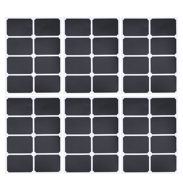 Etiqueta de pizarra borrable de 10 hojas Etiquetas adhesivas de pizarra de PVC Etiqueta adhesiva para frasco frasco (negro)