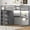 Gray, variant on Harper & Bright Designs Full Loft Bed with Wardrobe and LED Lights, Wood Loft Bed Frame with Storage Shelves and Bookcase, White