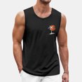 thumbnail image 3 of Men's Summer Hawaiian Printed Surf Beach Tank Top, Casual Loose Breathable Sleeveless Shirt, Black, L, 3 of 6