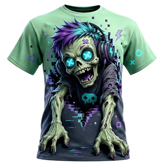 Halloween Gift for Men Funny Graphic Tee For Casual Holiday Wear With Humorous Seasonal Green S