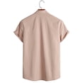 thumbnail image 4 of Camisas abotonadas casuales de color sólido de manga corta de moda de verano para hombres Pompotops  oipoqjl42964, 4 of 9
