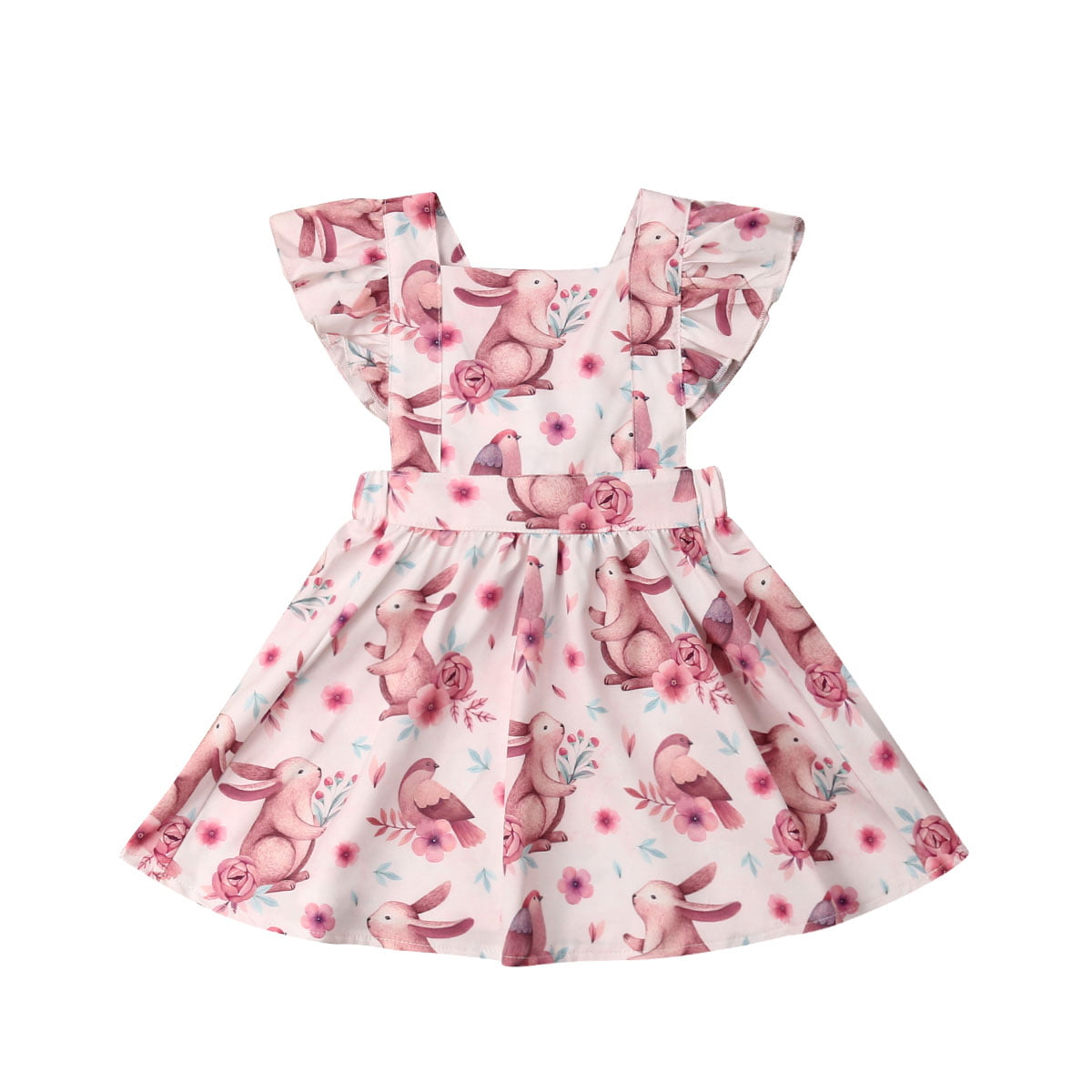 Newborn Toddler Baby Girl Dresses One Piece Summer Sleeveless Floral Ruffle Dress Skirts Outifts 