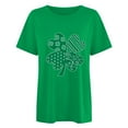 thumbnail image 2 of TopLLC St. Patrick's Day Patricks Day Chemises pour Femmes Hauts de Gommage St Patricks Day Mode Dames Impression St. Manches Courtes Col Rond Chemise Femme Décontractée Ample, 2 of 4