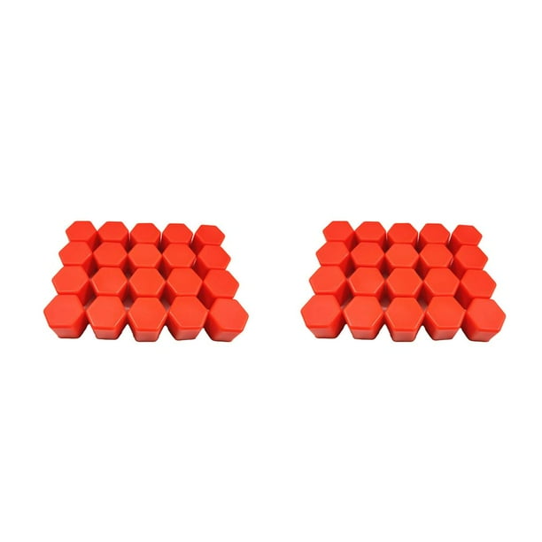 Riwesomey 20 piezas, tapas de pernos de rueda de coche, protectores de tuercas de cubo de neumático de camión de automóvil de silicona, Rojo 2piezas