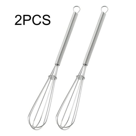 Stainless Steel Whisk Set 2 Pieces Kitchen Utensils Small Balloon Wire Whip Mix Stir Beat Tool for Cooking Baking