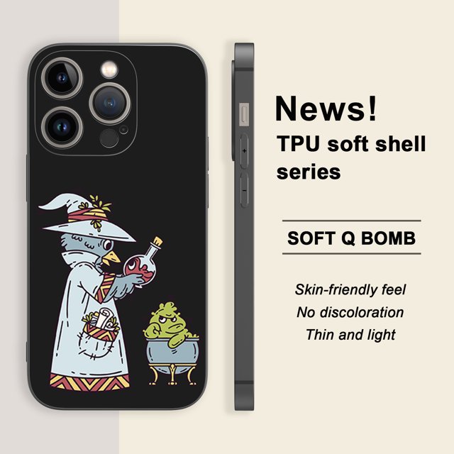 Funda moderna para iPhone con estampado gráfico de dibujos animados: proteja su dispositivo con una declaración de moda