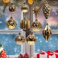thumbnail image 1 of Juego de 10 bolas decorativas navideñas Perfecl dorado, 1 of 8