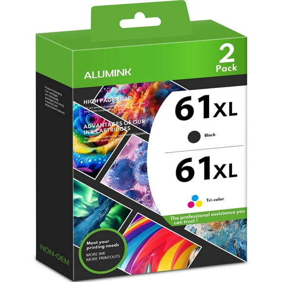 61 Ink Compatible for HP 61 XL Ink Cartridges Combo Pack for Envy 4500 5530 Printer(Black Tri-Color)
