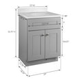 thumbnail image 6 of Design House Brookings 25" x 19" Ready to Assemble Shaker 2-Door Bath Vanity with Cultured Marble 4" Centerset Top, Gray/White, 6 of 25